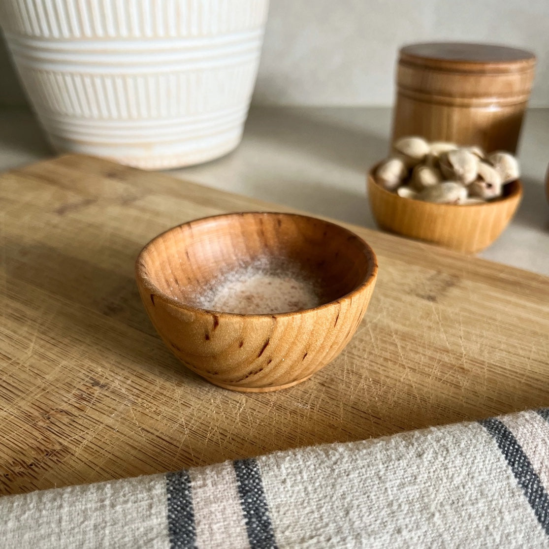 100 Small Wooden shops Bowls - Round Wood Bowl - Pinch Pot - Pinch Bowl - Ring Bowl - Salt Cellar - Great for Chef Gift or Rustic Wedding Favors