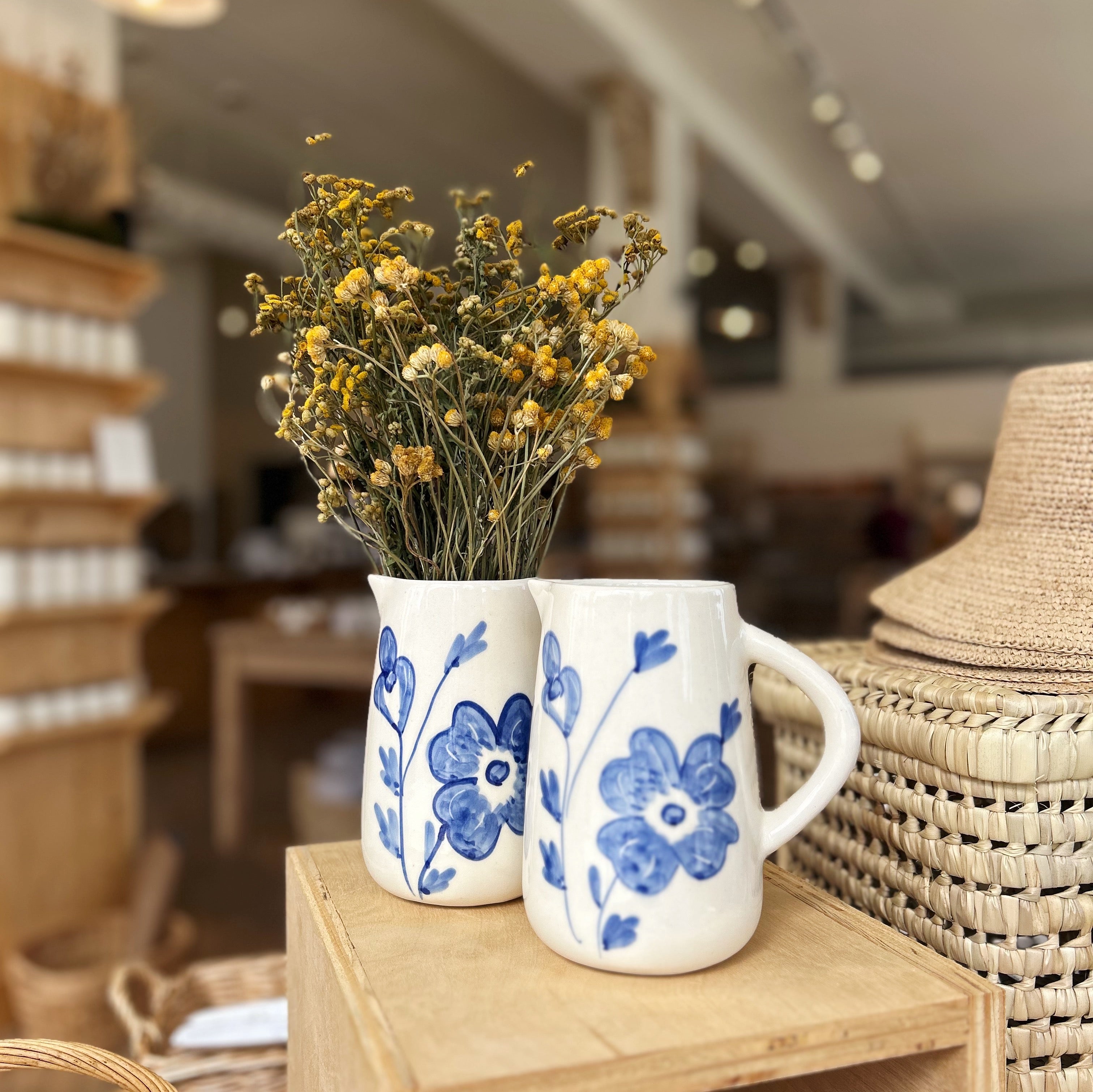 Blue Blossom Ceramic Pitcher – Salt Creek Mercantile