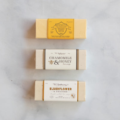 Rectangular U.S. Apothecary Bar Soaps in various scents. 